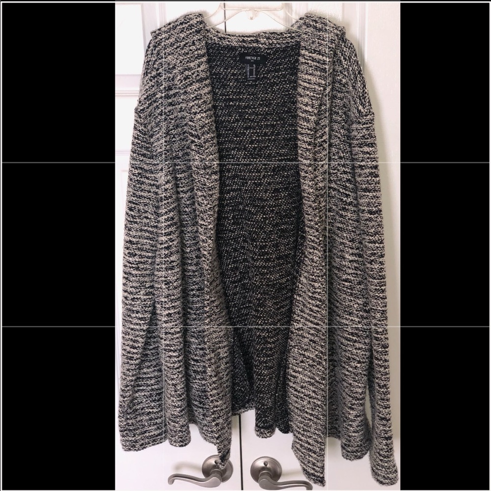White grey and black forever 21 speckled cardigan